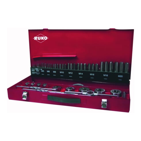 Jeu d'outils de taraudage Ruko 54 pièces HSS Co 5