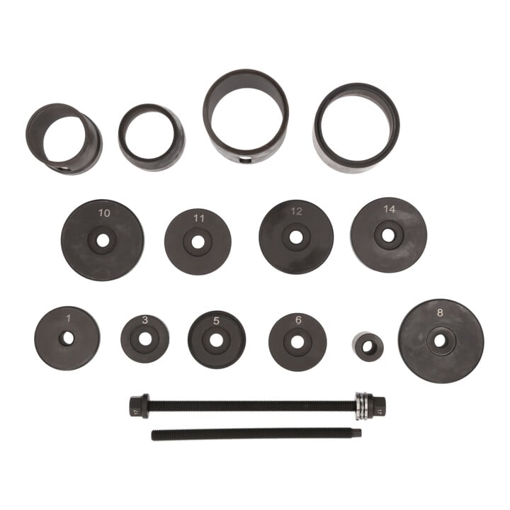 Jeu d'outils KS Tools pour le roulement de poutre d'essieu pour l'essieu arrière de BMW, 19 pcs.