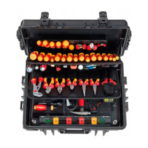 Jeu d'outils Wiha pour électricien Competence XXL II avec chariot intégré, 115 pièces en coffret