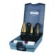 Jeux de forets coniques HSS-TiN, en cassette ABS