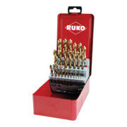 Jeux de forets RUKO DIN 338 type N HSS G TiN taillés meulés coffret métallique-1