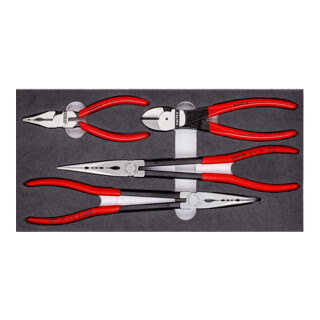 Jeux de pinces, sur plateaux en mousse Knipex