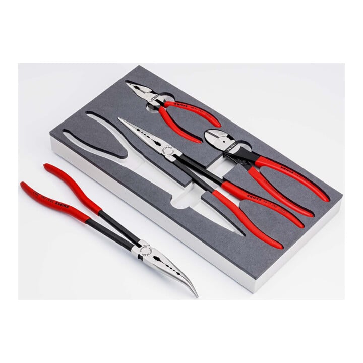 Jeux de pinces, sur plateaux en mousse Knipex