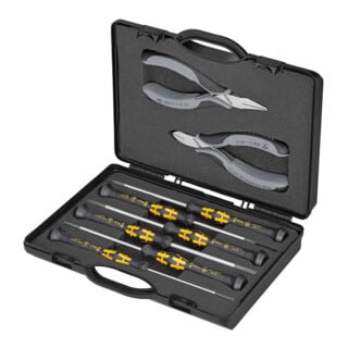 Jeux d'outils pour l’électronique, avec outils pour travaux sur composants électroniques Knipex