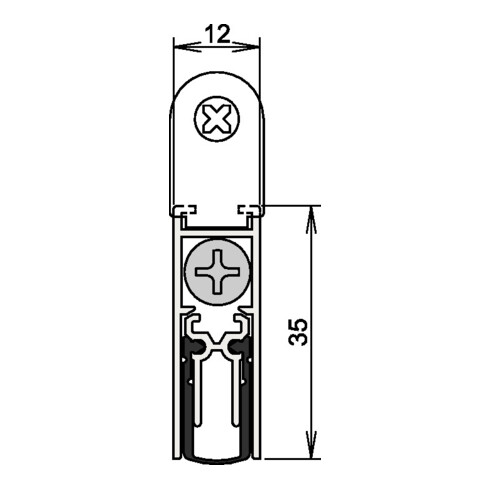 Athmer OHG double joint de porte M12/35 No. 1-392 déclenchement Longueur d'un côté aluminium