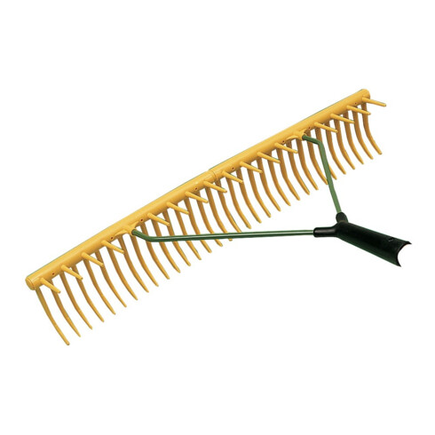 JOST Râteau à gazon en plastique, 32 dents courbées, unilatéral