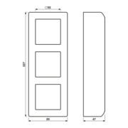 Jung AP-Kappe 3 voies cadre formé aws AS 583 A WW-3