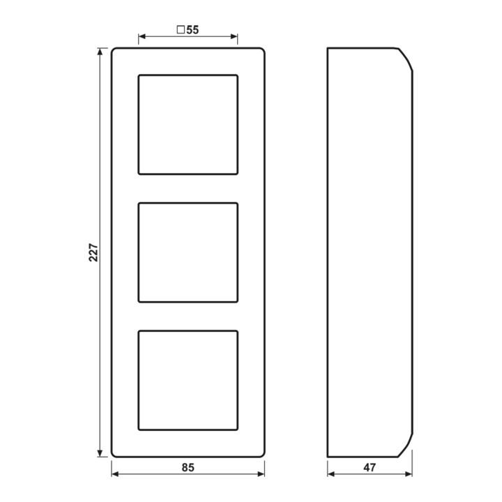 Jung AP-Kappe 3 voies cadre formé aws AS 583 A WW