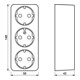 Jung Bloc multiprises de table 3x 16A 250V sans décharge de traction 10 S 23 LA