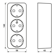 Jung Bloc multiprises de table 3x 16A 250V sans décharge de traction 10 S 23 LA-3