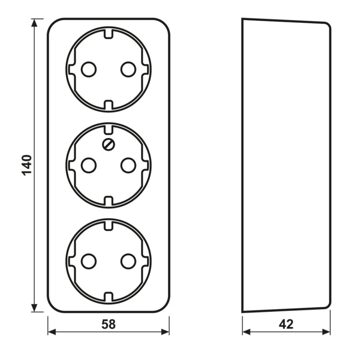 Jung Bloc multiprises de table 3x 16A 250V sans décharge de traction 10 S 23 LA