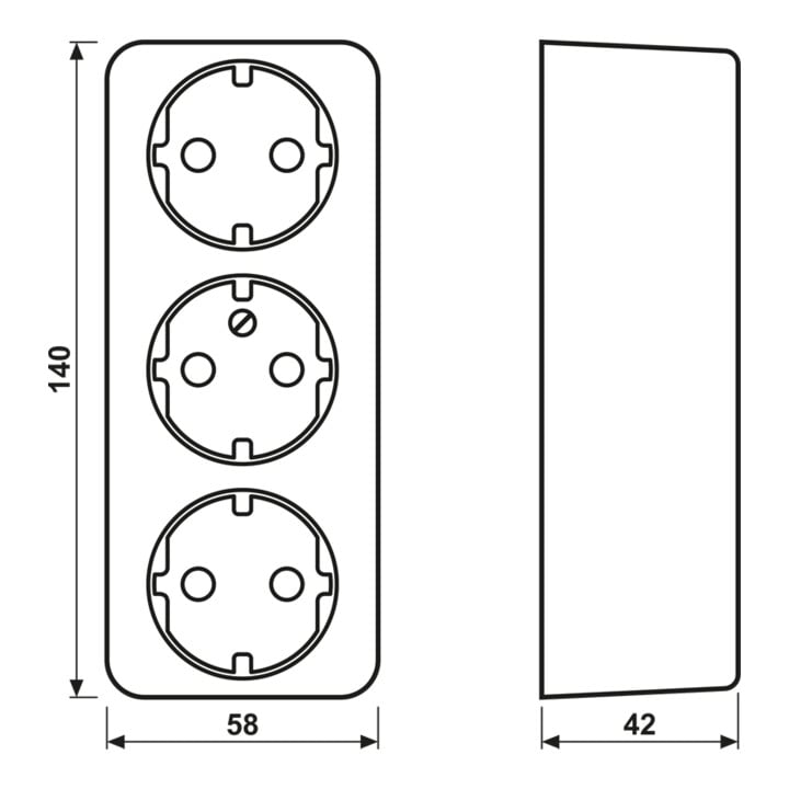 Jung Bloc prise de table 3x 16A 250V sans câble 10 S 23 L