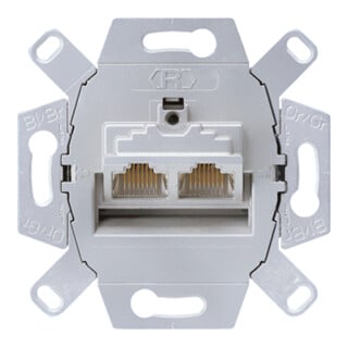 Jung Boîtier de connexion Cat6 2x8 pôles pour 2 prises UAE 8-8 UPOK6