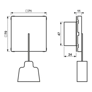 Jung Bouton-poussoir à tirer sans cadre avec fixation par vis aws NRS LS 0834 ZT WW