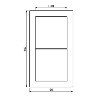 JUNG Cadre 2 fois aws horizontal/vertical FD 982 WW
