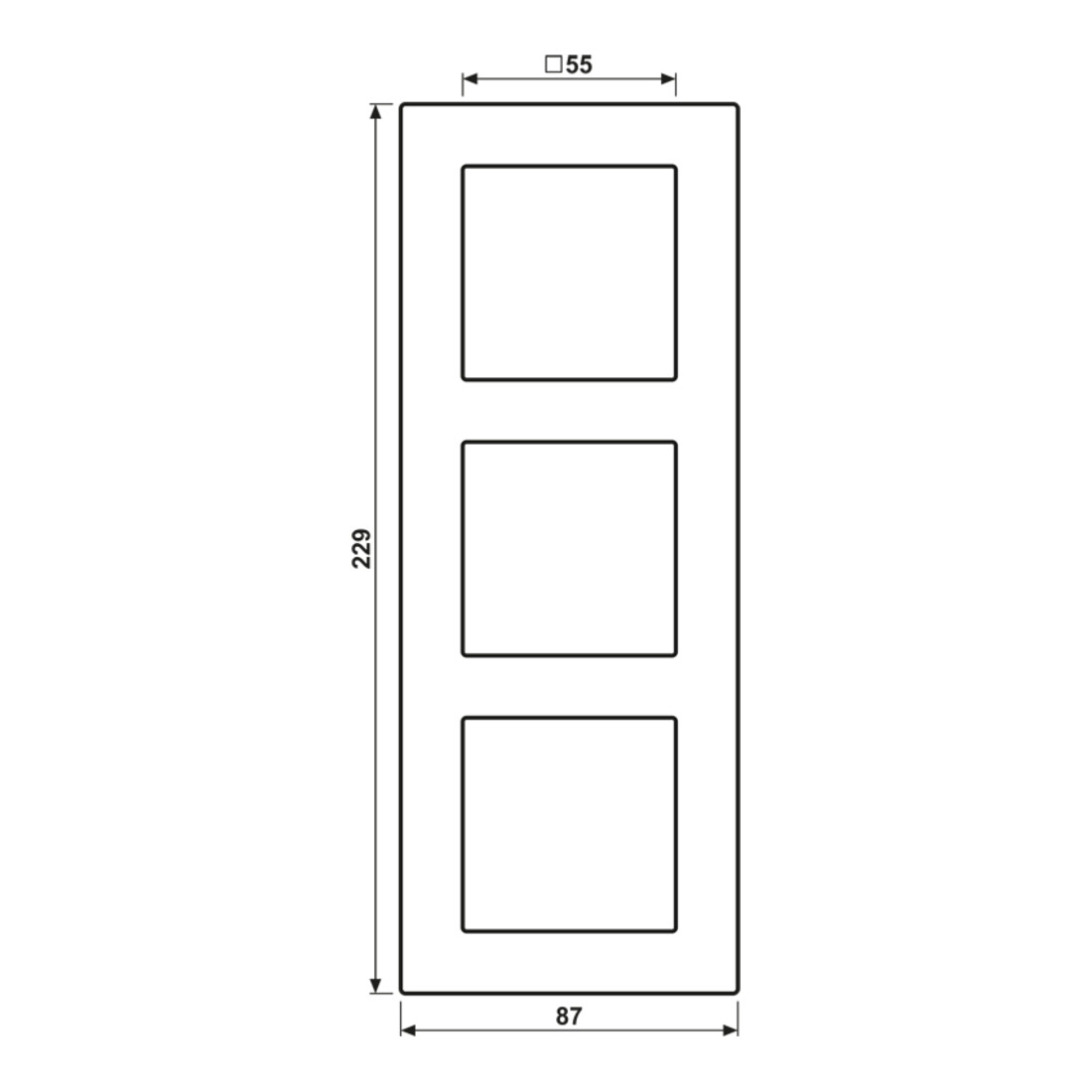Jung Cadre 3 fois anthracite mat AC 583 BF ANM