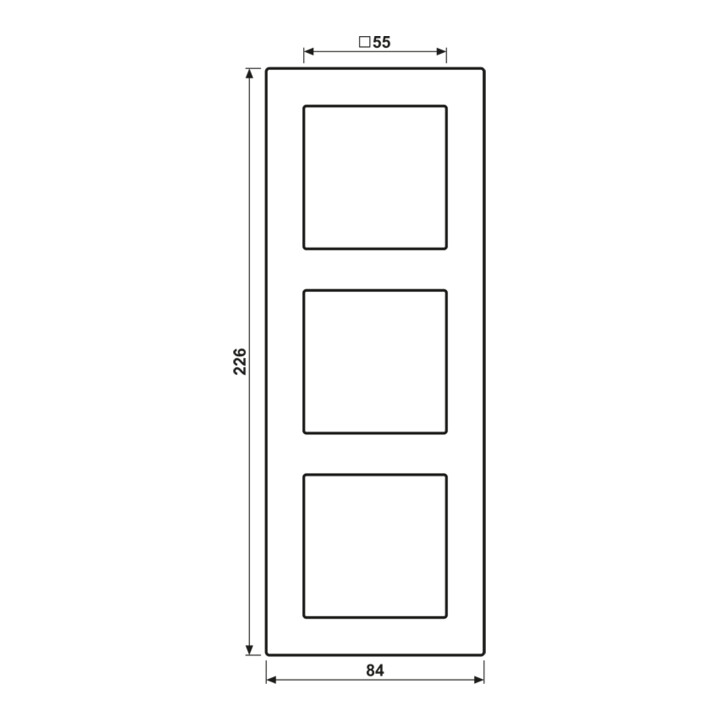 Jung Cadre 3 fois niveau horizontal/vertical AC 583 CH