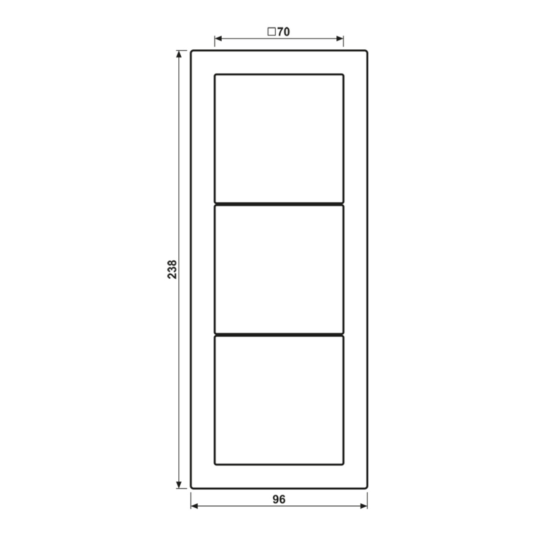 Jung Cadre 3 fois niveau/vertical ESD 2983