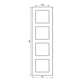 Jung Cadre 4-fach AC 584 CH champagne horizontal vertical