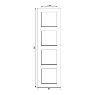 Jung Cadre 4 fois AC 584 MO moka niveau/vertical