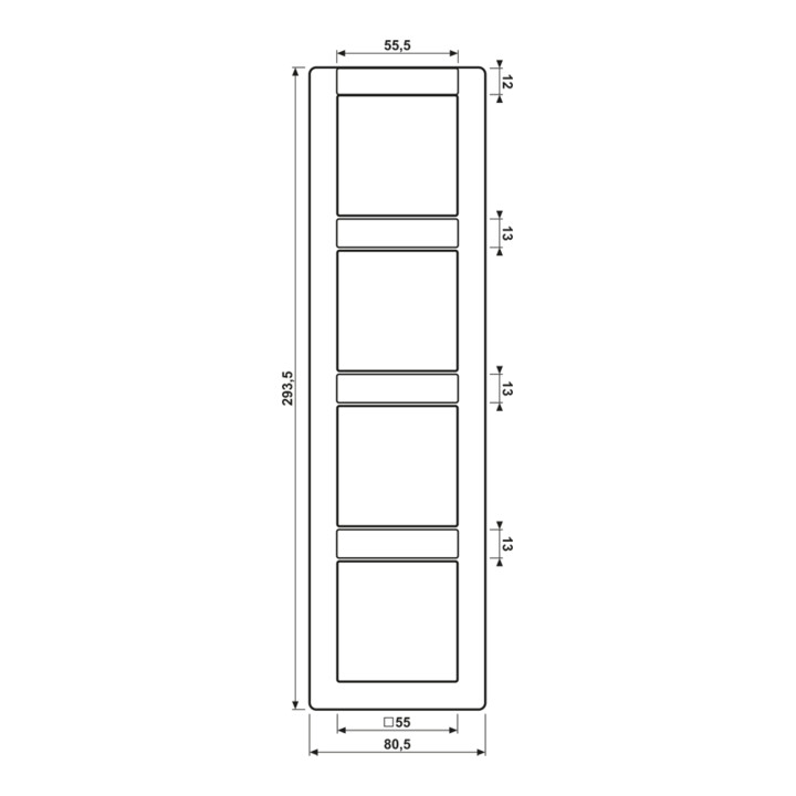 Jung Cadre 4 fois aws vertical AS 584 NA WW