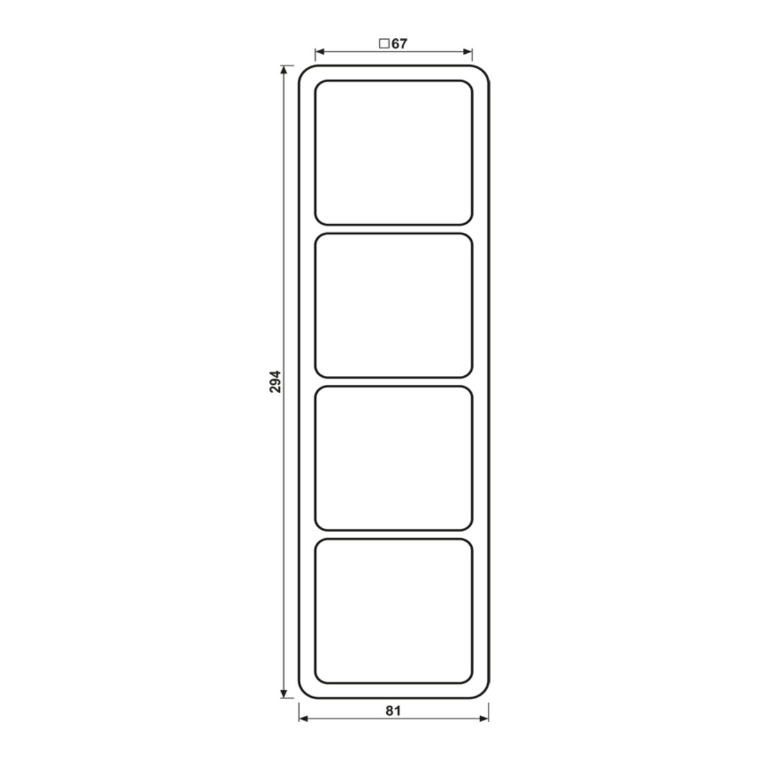 Jung Cadre 4 voies noir horizontal/vertical CD 584