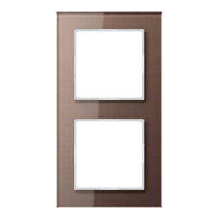 Jung Cadre en verre 2 fois moka horizontal/vertical AC 582 GL MO