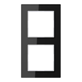 Jung Cadre en verre 2 fois noir horizontal/vertical AC 582 GL