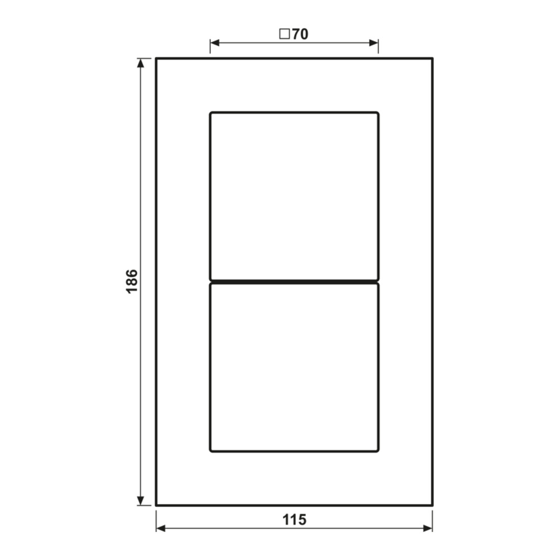 Jung Cadre en verre 2 fois noir horizontal/vertical LSP 982 GL