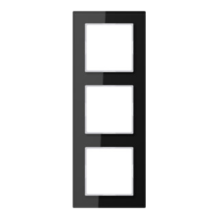 Jung Cadre en verre 3 fois noir horizontal/vertical AC 583 GL