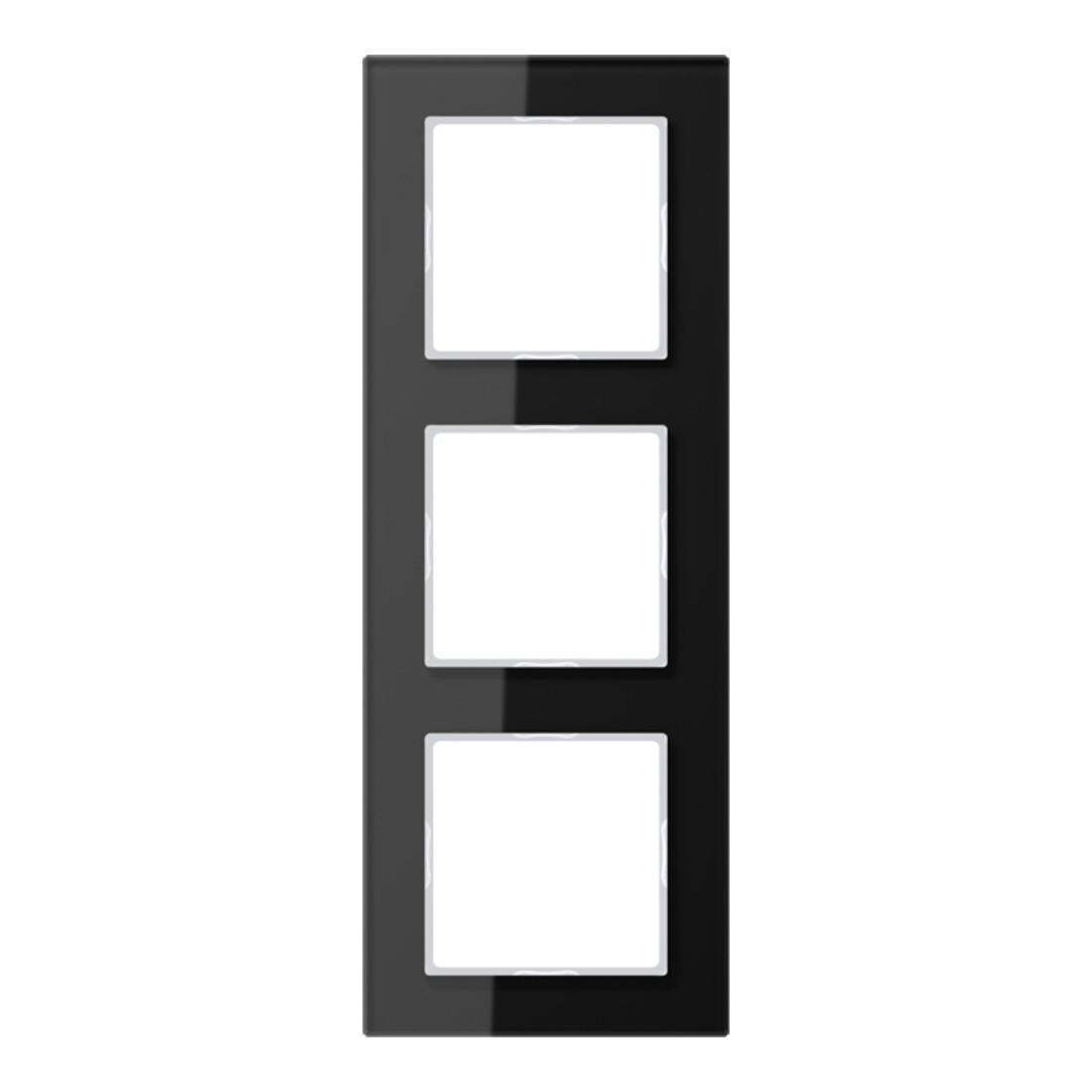 Jung Cadre en verre 3 fois noir horizontal/vertical AC 583 GL