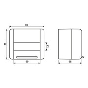 Jung Datenanschlussgehäuse gr 75x86x58mm 854 W-3