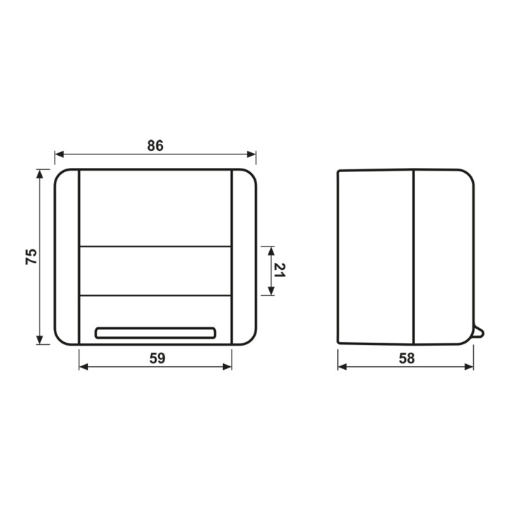 Jung Datenanschlussgehäuse gr 75x86x58mm 854 W