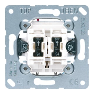 Jung Double-interrupteur 10AX 250V 2 contacts fermés/veilleuse 535 U5