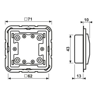 Jung Extension de bouton-poussoir KNX 1 bouton LS CD 10911 TE