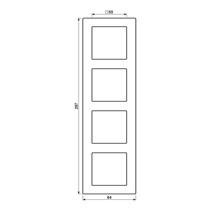 Jung Glasrahmen 4-fach aws waage/senkrecht AC 584 GL WW