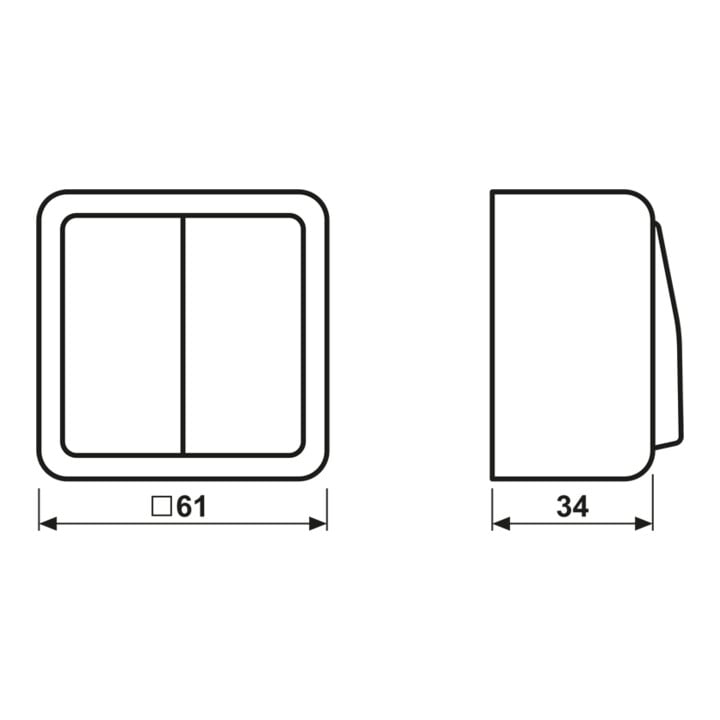 Jung Jalousie-Wippschalter aws 10AX 250V Sch.1-pol. 609 VA WW