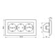 Jung KK-SCHUKO-Steckdose aws 16A 250V 3-fach AS 523 WW