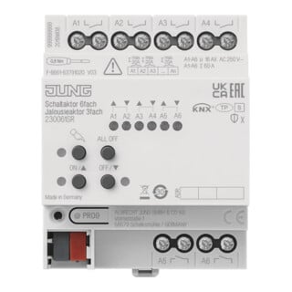 Jung KNX Actionneur de commutation 6f KNX 230061SR Actionneur de volet roulant