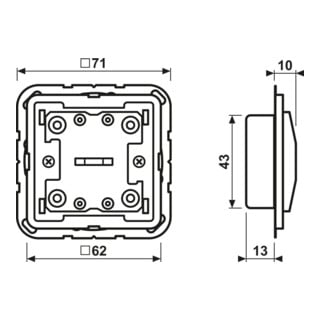 Jung KNX-Poussoir Standard 1 touche LS CD 10711 ST
