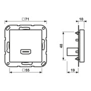 Jung Multimedia-Anschluss aws HDMI m.Tragring MA A 1112 WW-3