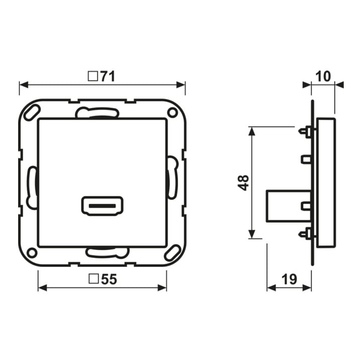 Jung Multimedia-Anschluss aws HDMI m.Tragring MA A 1112 WW