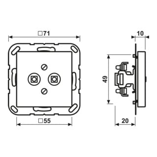 Jung Prise de compensation de potentiel 2 broches A 565-2 WW