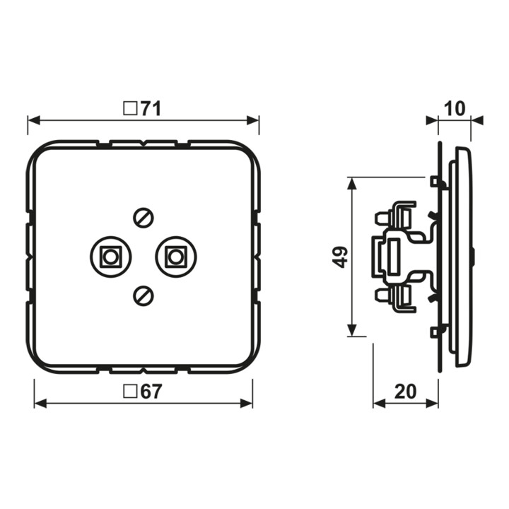 Jung Prise de compensation de potentiel 2 broches CD 565-2 WW