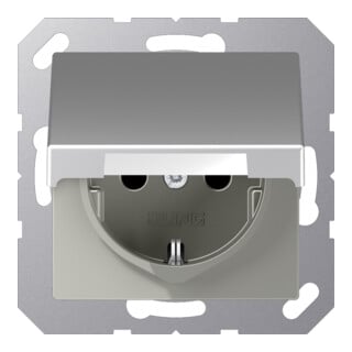 Jung Prise SCHUKO 16 A 250 V avec couvercle rabattable A 1520 BF KL AL