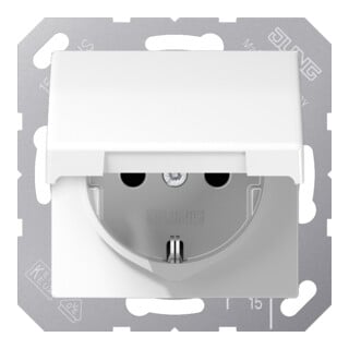 Jung Prise SCHUKO 16A 250V avec couvercle rabattable AS 1520 BFKIKL WW