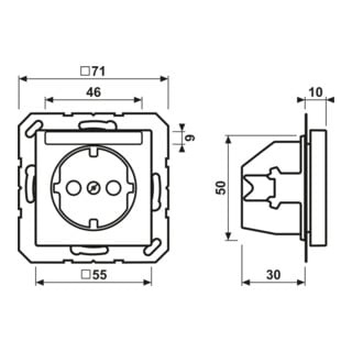 JUNG Prise SCHUKO 16A 250V cadre porte-étiquette bruchsi. A 1520 BFNA WW