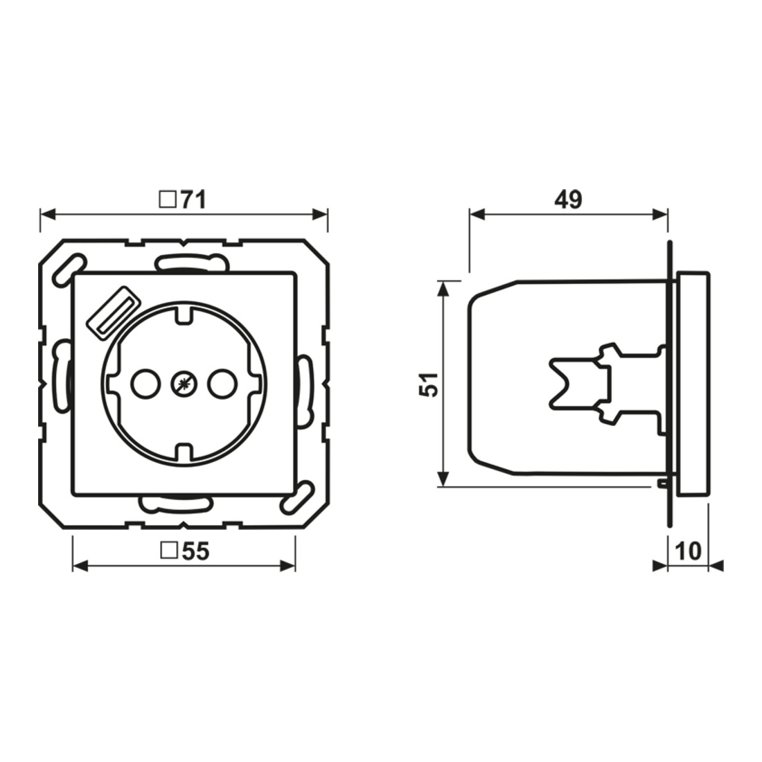 Jung Prise SCHUKO avec USB Type A A1520-18ASWM