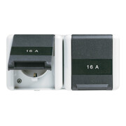 Jung Prise SCHUKO double IP44 avec niveau 8220 KINAW-1