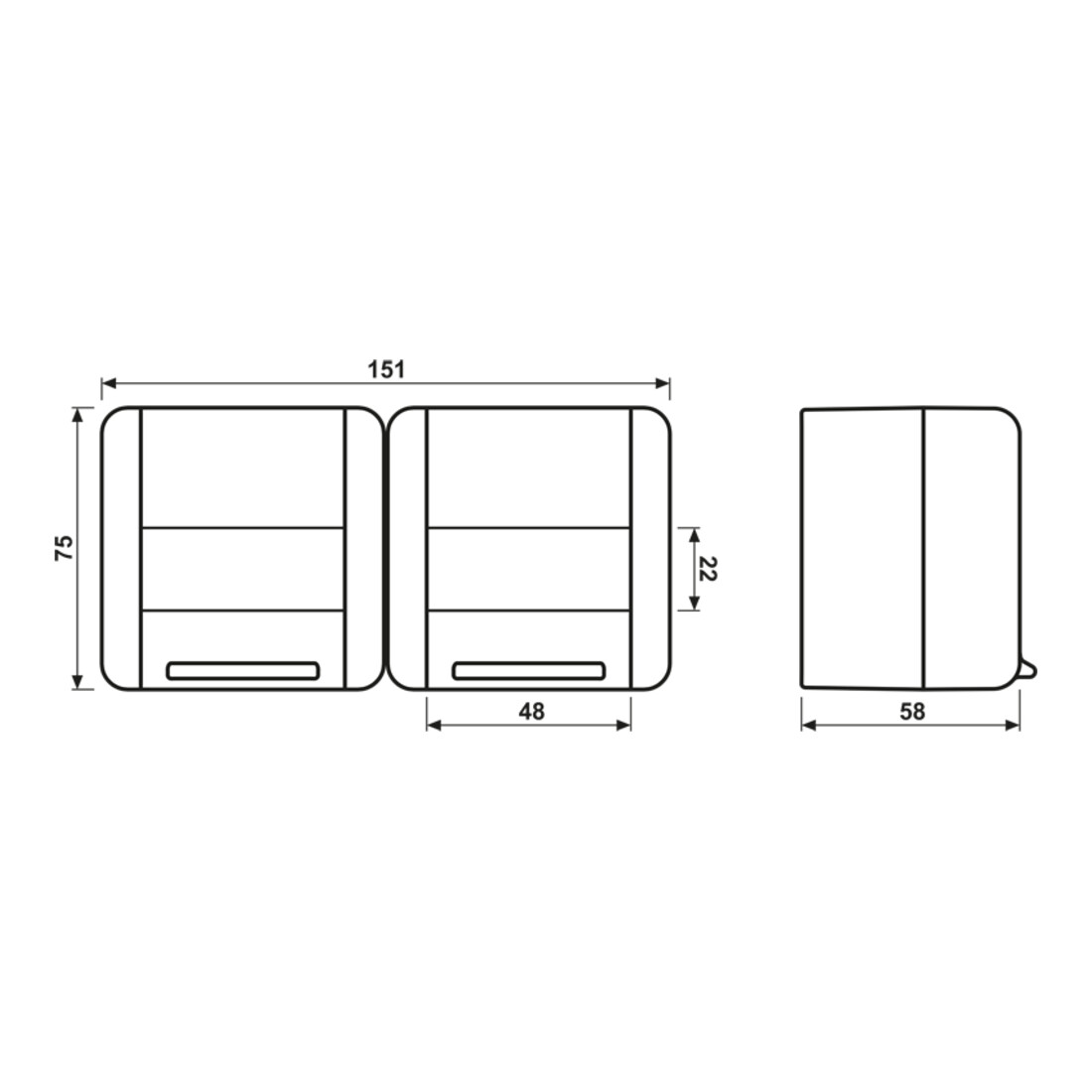 Jung Prise SCHUKO double IP44 avec niveau 8220 KINAW
